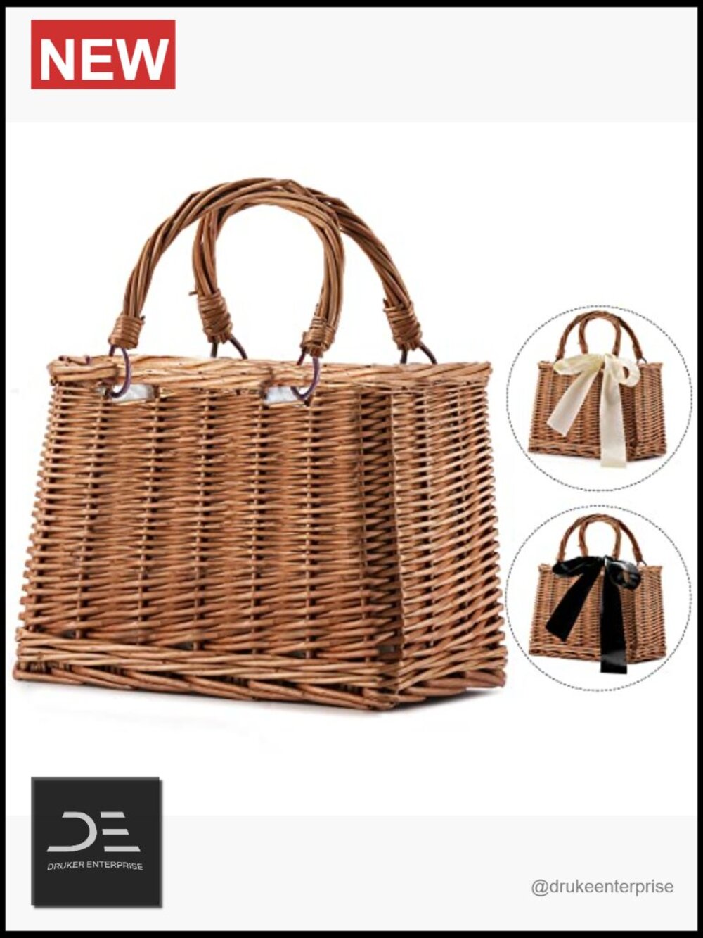 Straw Beach Bag Women Summer Rattan Woven Wicker Clutch Purse Tote Handbag - Picture 3 of 7